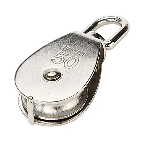 

M50 Stainless Steel Single Wheel Swivel Pulley Block 400kg (Silver)