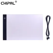 CHIPAL ультратонкий цифровой графический планшет формата а4 для рисования, светодиодный светильник, Электронный USB, художественный Графический стол для письма, копировальная доска