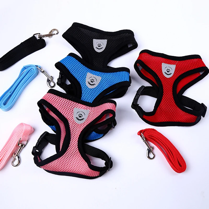 Mode Halsbanden Gepersonaliseerde Poot Gedrukt Ademend Mesh Kraag Lood SET Huisdier Producten Hond Puppy Pet Leash Leads