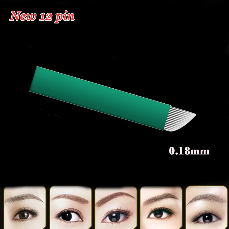 

Quality Thinnest 0.18mm 12 pin Microblading needles blades with Expiry Date Lot Number Permanent Makeup Hand Tool Accessories