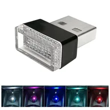 Горячий автомобильный USB светодиодный декоративный светильник, аварийное освещение, универсальный портативный ПК, подключи и играй, красный/синий/белый