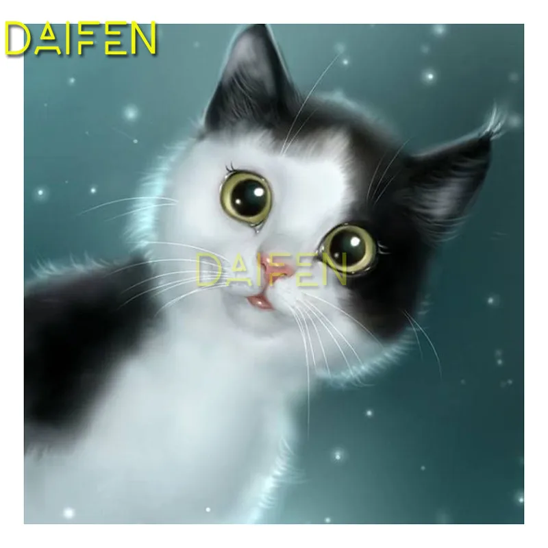 

Full Square Diamond embroidery lovely cute white and black cat 5D DIY Diamond painting Cross stitch Full Round Diamond mosaic