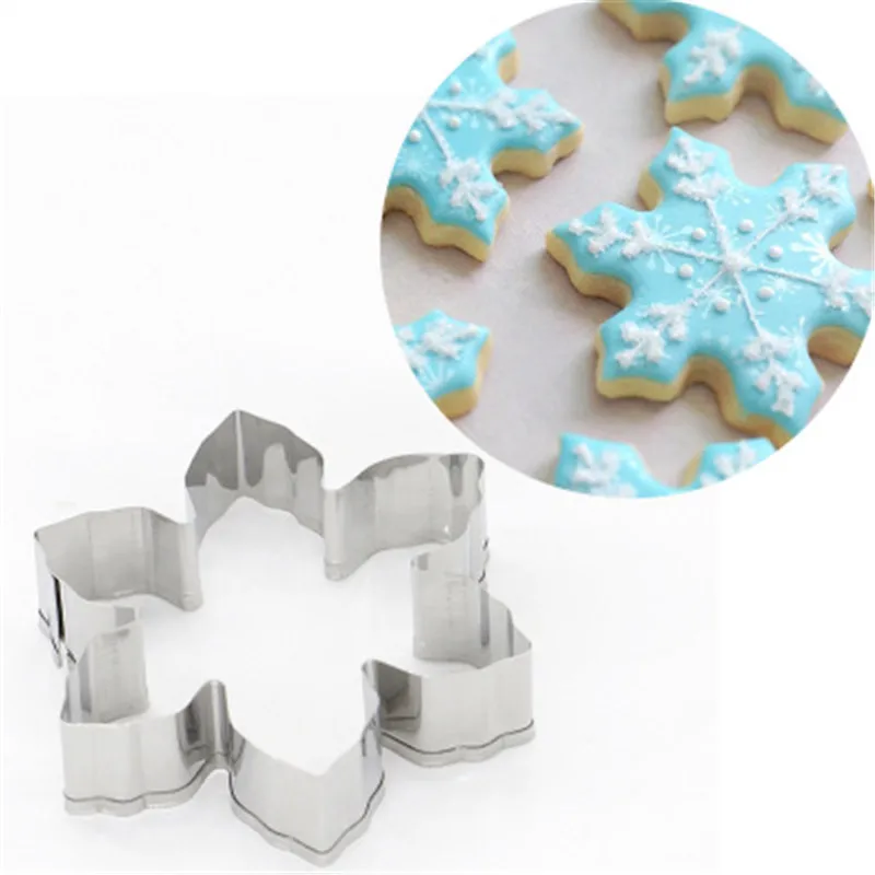 

Snowflake Shape Stainless Steel Cookie Cutters Cake Biscuit Moulds Fondant Pastry Baking Mold Kitchen Fried Egg Pancake Mold