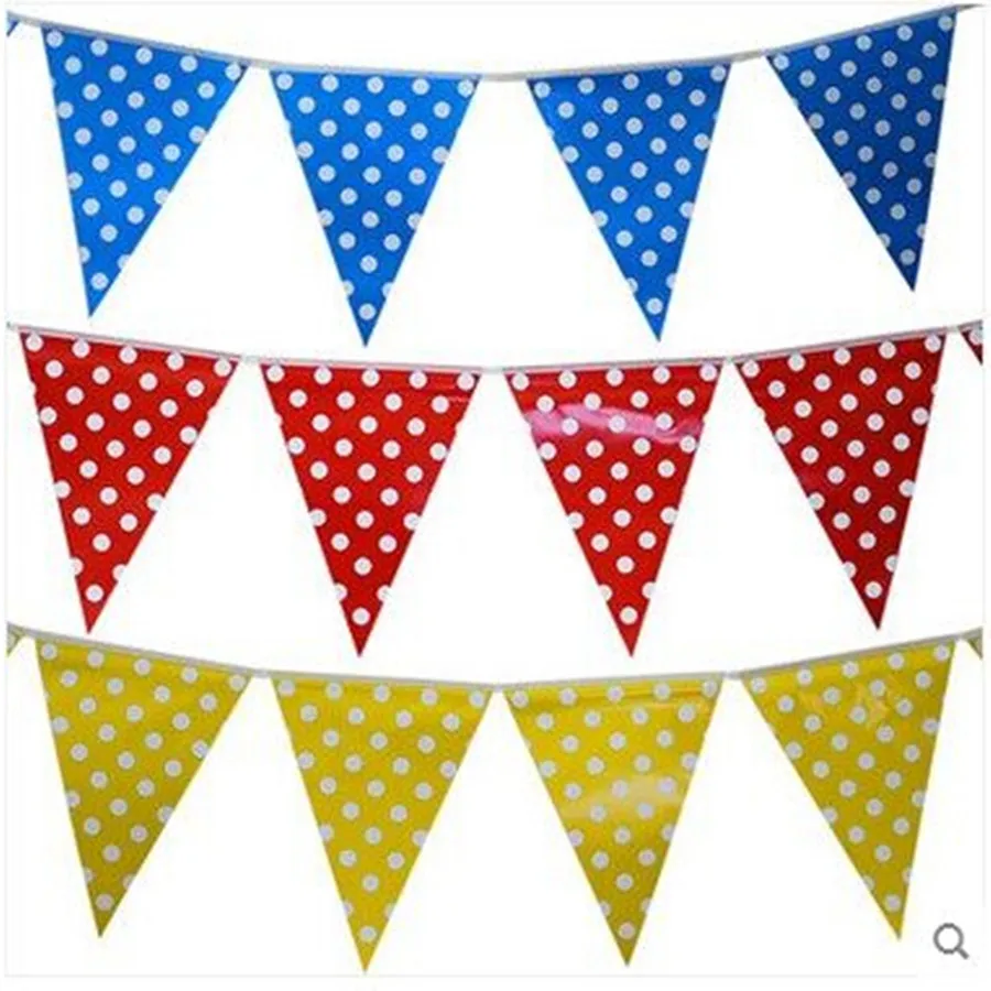 Polka Dot Style Event Festive Frozen Paper Bunting, Party Paper Flags