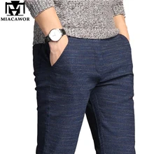 MIACAWOR, повседневные мужские штаны, высокое качество, Moletom Masculino, эластичные облегающие брюки, мужские брюки размера плюс 38 K111
