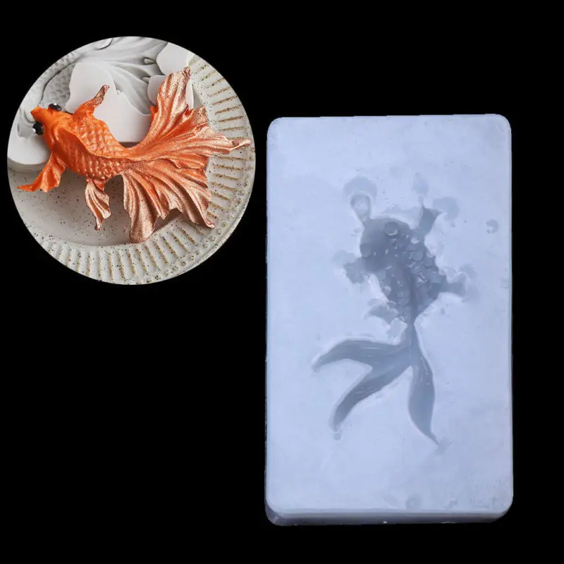 

New Silicone 3D Goldfish Pendant Liquid Mold DIY Resin Jewelry Making Craft Tool Cake Mold Free Shipping