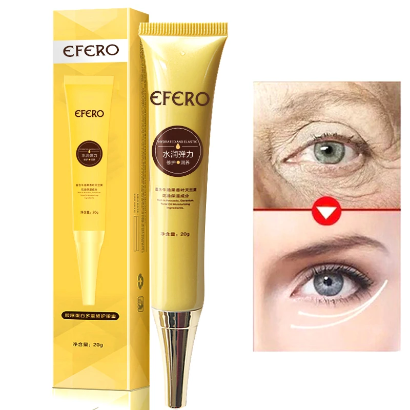 efero 5pair Anti-wrinkle Collagen Eye Mask Eye Patches for Eye Bags Anti-Puffiness Face Mask+1pcs Dark Circle Remover Eye Cream