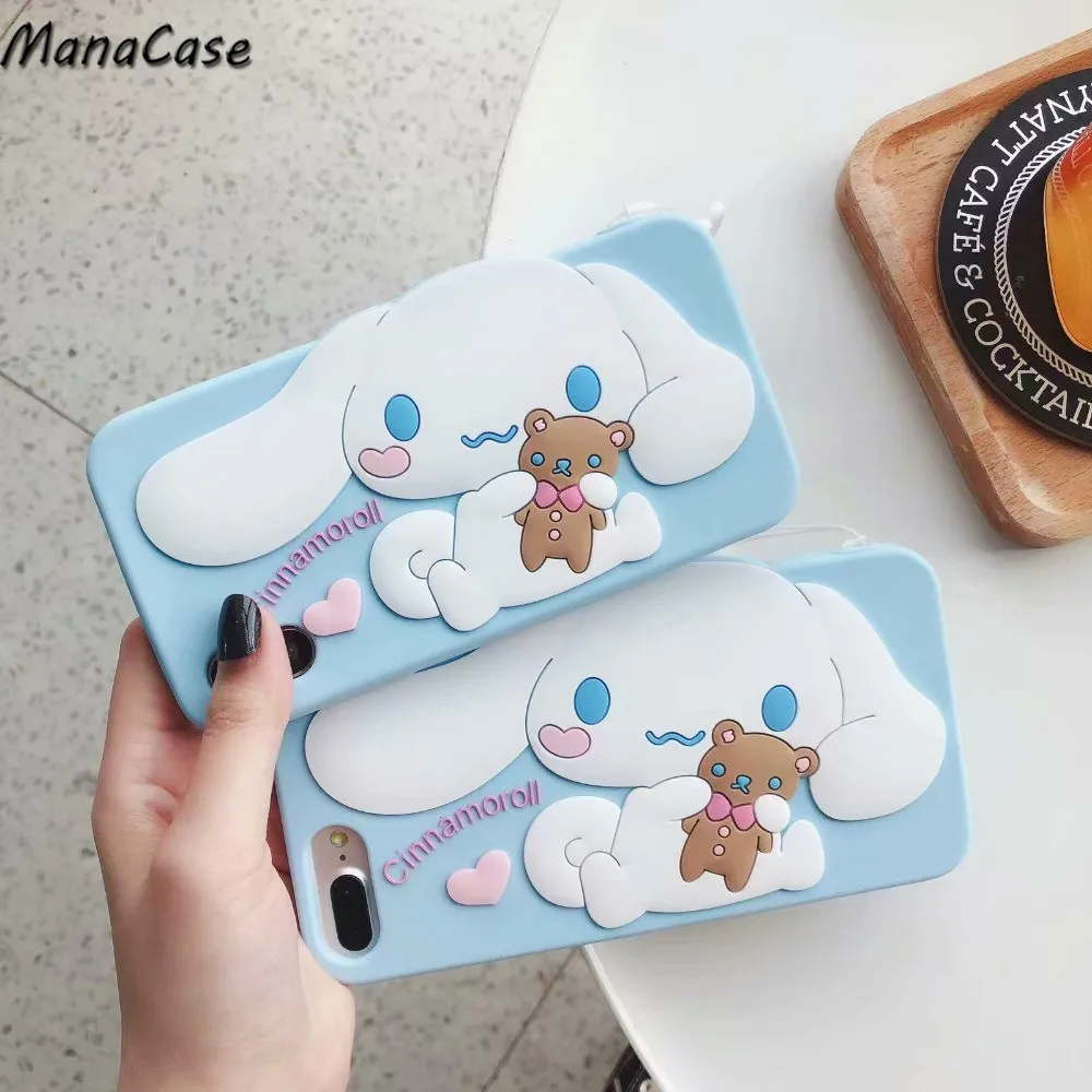 Милый 3D японский Cinnamoroll мультфильм чехол для телефона аниме для iPhone 11 Pro Max X XS MAX XR 6 6s 7 8 Plus Мягкий силиконовый чехол