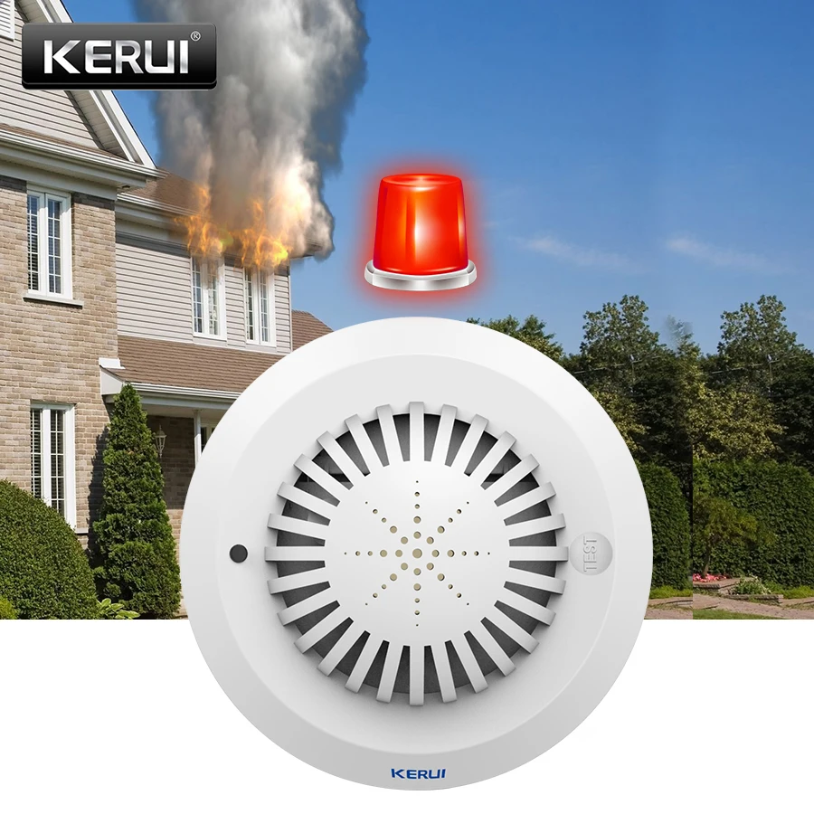 KERUI SD03 고감도 음성 프롬프트 연기 화재 감지기 / 센서 배터리 부족 알림 연계 Kerui 홈 경보 시스템