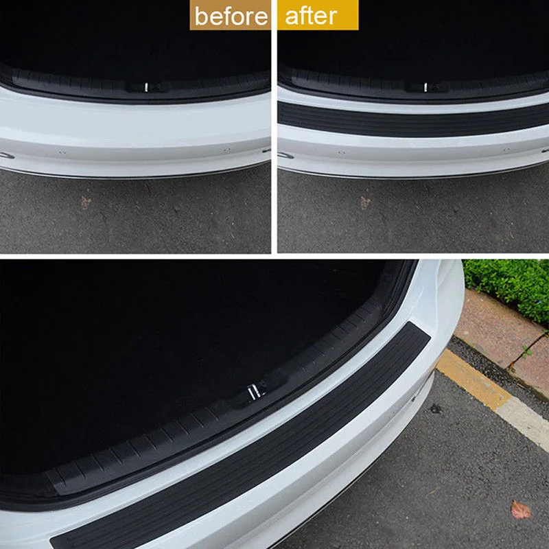 

Car Rear Bumper Guard Protector Pad Trunk SUV Sill Plate Trim Cover Rubber Kit Car Styling