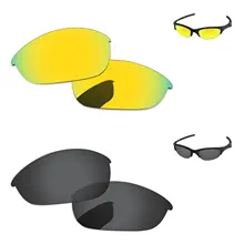 Черный& 24 K золотой 2 пары Поляризованные Сменные линзы для половины солнечные очки к куртке рамка UVA и UVB Защита