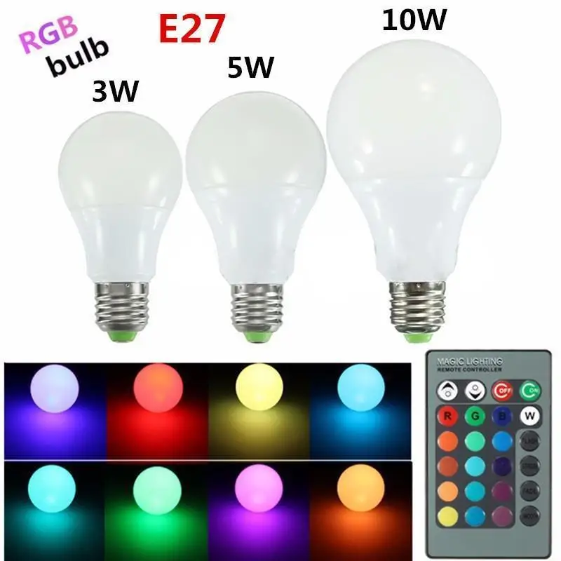 

LumiParty RGB E27 LED Bulb Energy Saving Lamp Night Light Remote Control Changeable Colours Party Wedding Decoration eye Protect