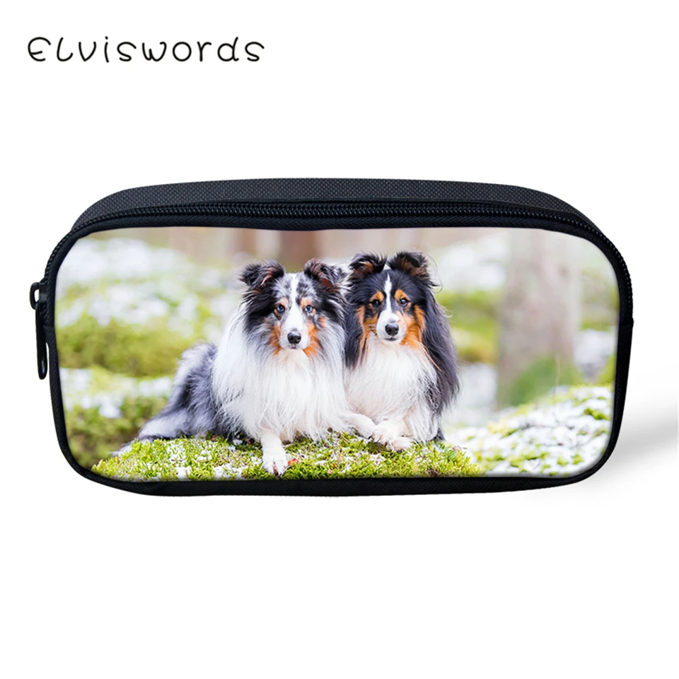 Детский пенал ELVISWORDS Sheltlandog с рисунком овечки для студентов канцелярские