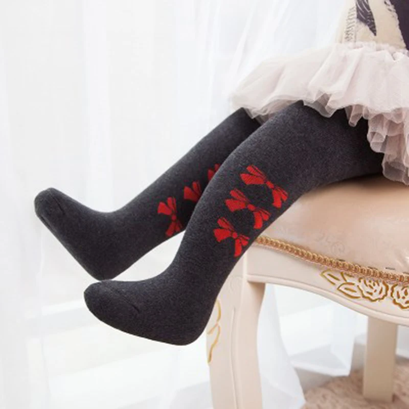 Thickening children's Fashion Korean Cute Bow Terry Pantyhose Baby close-fitting Clothes Baby Warm Leggings