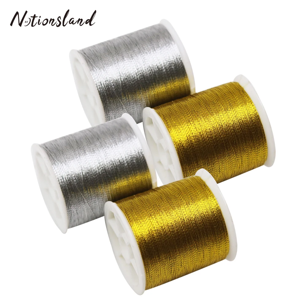 4pcsX100M Gold/Silver Metalic Thread Sewing Machine Threads Strong and
