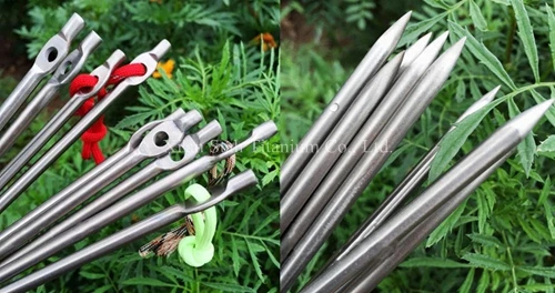 

Titanium TC4 Solid Rond Tent Peg / Stake / Camp Pin 165mm Long Strong and Light Weight 14g/pc for Rubble Land