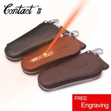 Винтажный органайзер для ключей из натуральной кожи, кошелек для ключей для мужчин, высокое качество, автомобильный держатель для ключей, роскошный бренд, на молнии, вокруг подушки, ключница
