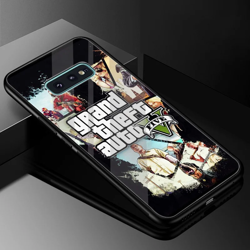 Стекло ТПУ GTA 5 чехол для samsung A10 A20 A30 A40 A50 A60 A70 S7 край S8 S9 Plus Note 8 9 S10|Чехлы-накладки| |
