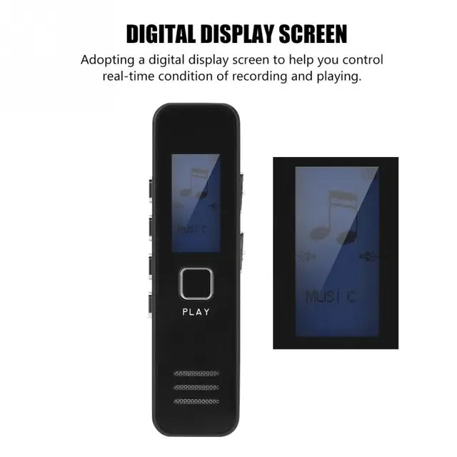 Mini Digital Voice Recorder 192kbps 20-hour Recording MP3 Playing Voice Recorder Support 32GB TF Card WAV to MP3 gravador de voz