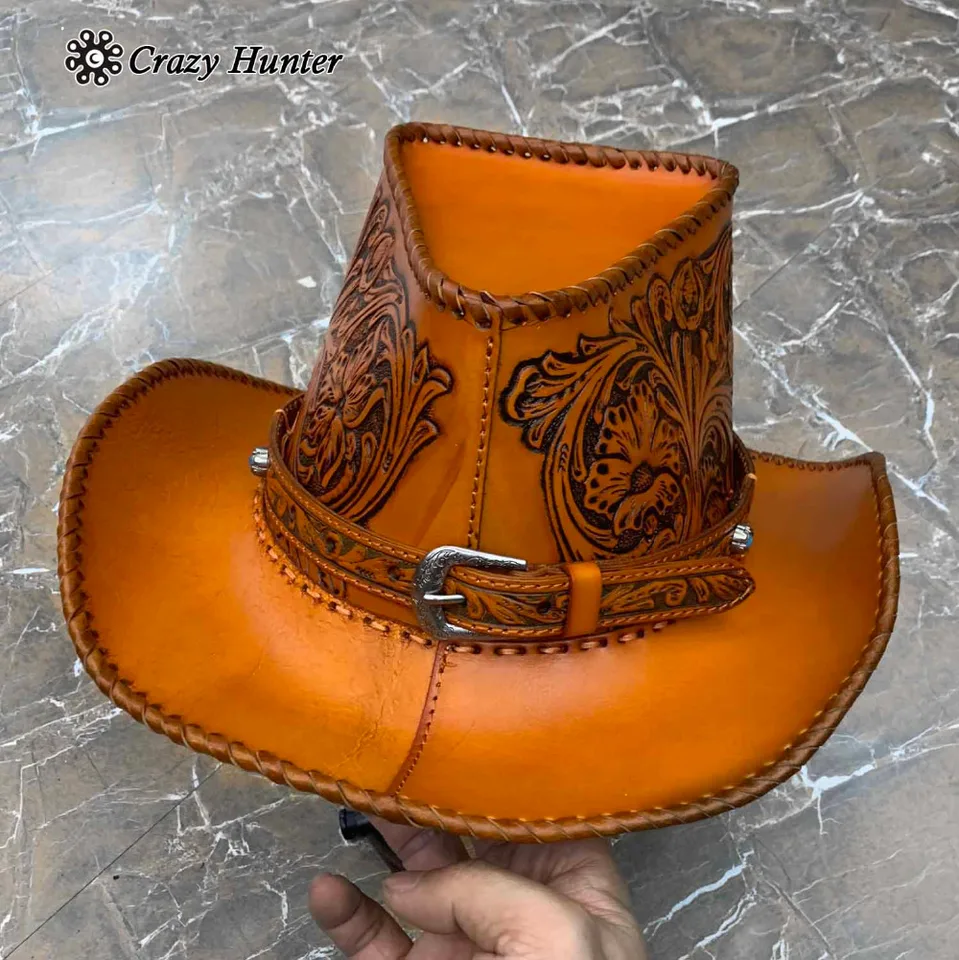 orange wide brim hunting hat