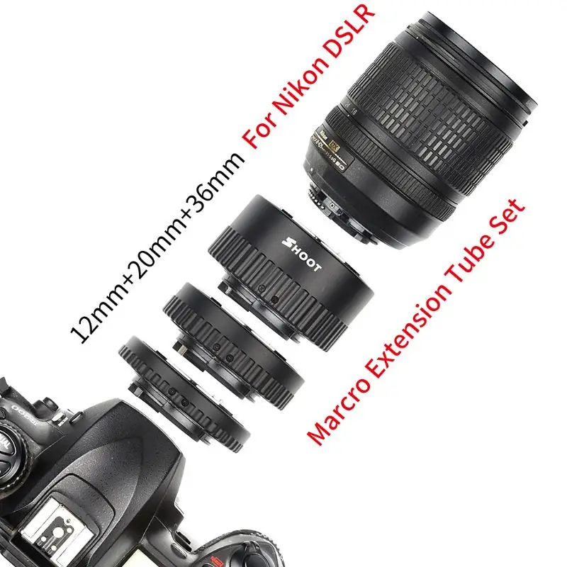 12 мм 20 36 Автофокус Макро Удлинитель Набор переходное кольцо для Nikon DSLR камер D7100