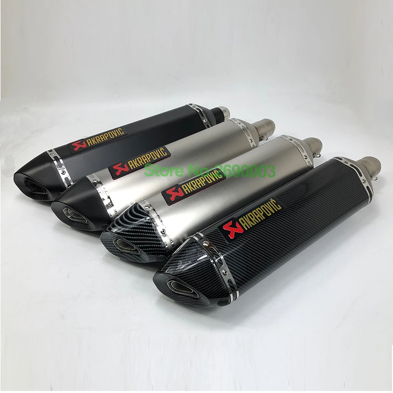 

Universal 51mm 61mm Akrapovic Motorcycle Exhaust Stainless Steel Motorbike Left & Right Exhaust Muffler Escape with DB Killer