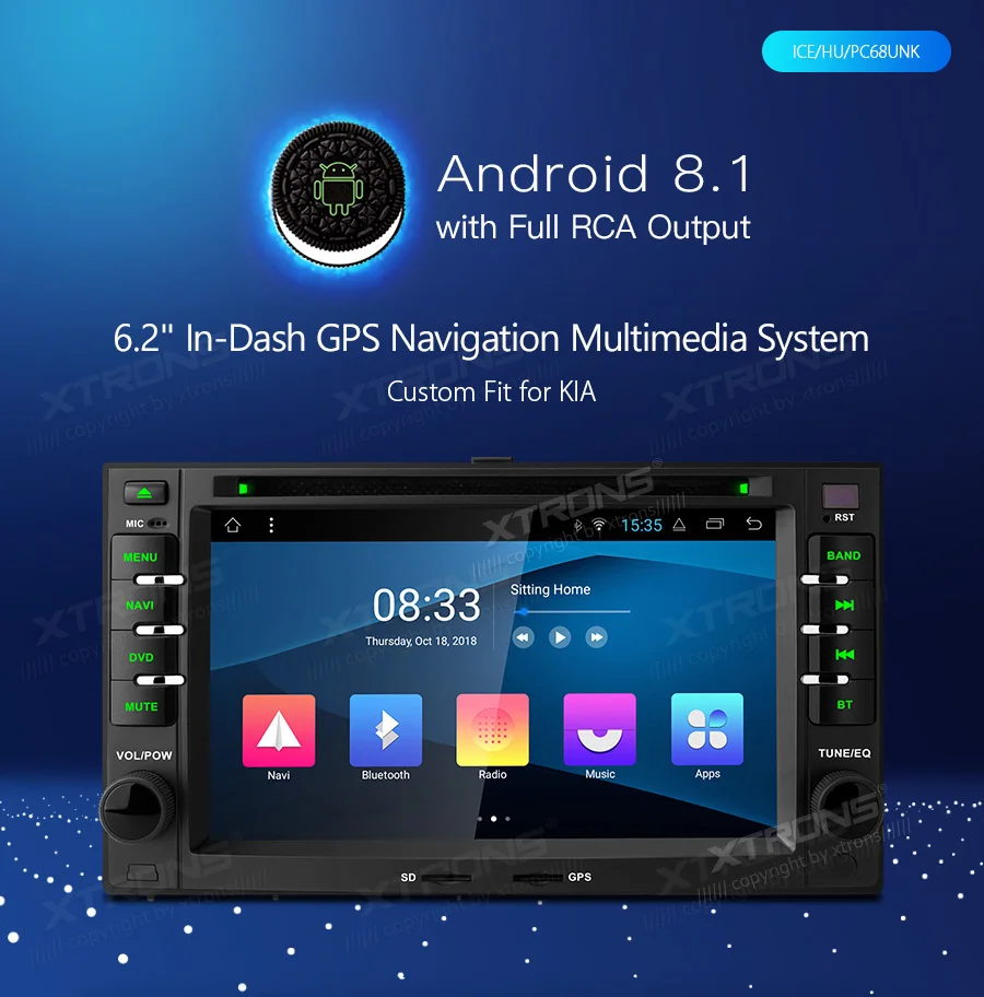 Cheap XTRONS 6.2" Android 8.1 Car DVD Player GPS for KIA Sportage Sorrento Rio Picanto Ceed Carnival Magentis Optima Cerato 0