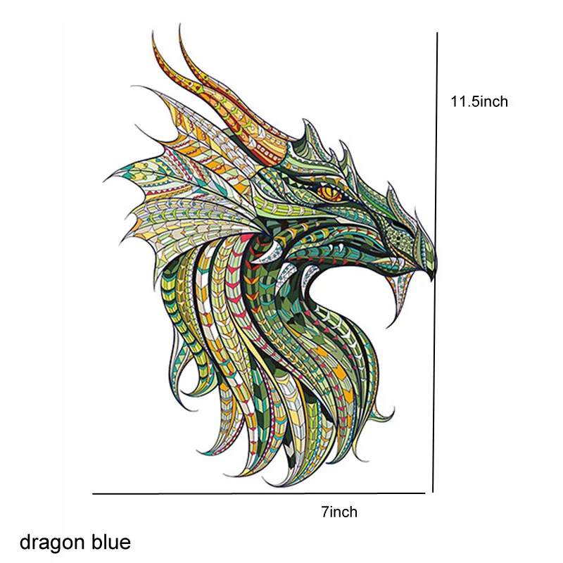Крутая 3D наклейка Король Лев s домашняя одежда Детская Наклейка одежда нашивки Топы футболка одежда вышивка DIY Декор аппликация - Цвет: dragon blue