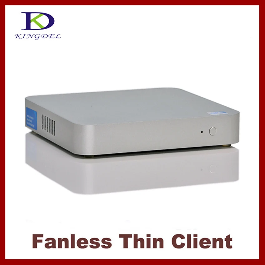 Kingdel тонкий клиент безвентиляторный мини компьютер HTPC 4 Гб RAM/64 ГБ SSD Celeron 1007U 1037U 1080P