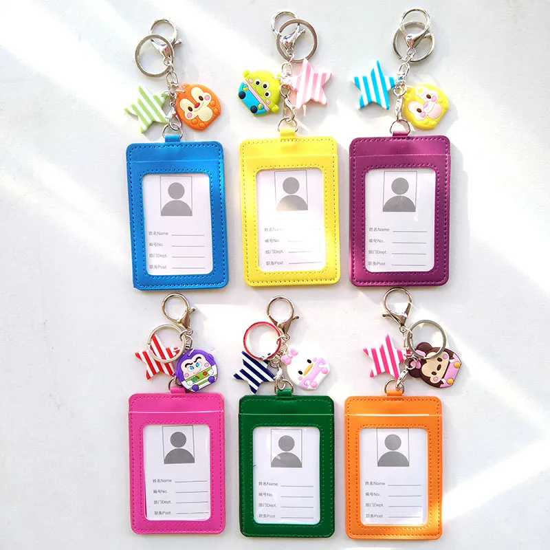 

2017 New Hold 2 ID Badge Case Cartoon Candy Color Design Bank Credit Card Holders ID Badge Holders K022