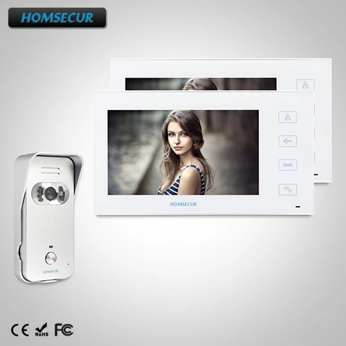 

HOMSECUR 7" Wired Video Door Phone Intercom System+White Monitor for Apartment : TC021-S + TM704-W