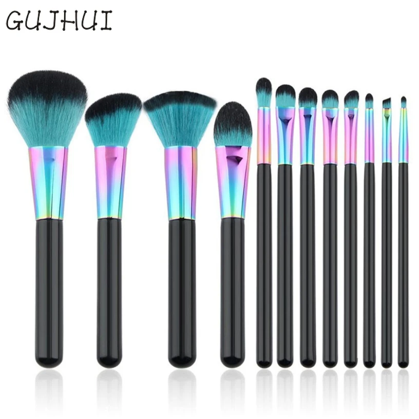 

2017 Best Deal GUJHUI Fashion Pro Beauty Brushes 12PCS Make Up Foundation Eyebrow Loose Powder Blush Cosmetic Concealer Brushes