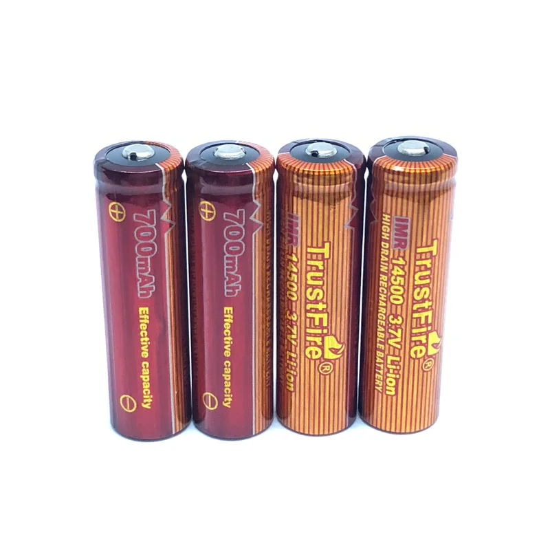 

20PCS/LOT Trustfire IMR 14500 3.7V 700mAh Rechargeable Battery Li-ion Lithium High Drain Batteries For Led flashlights