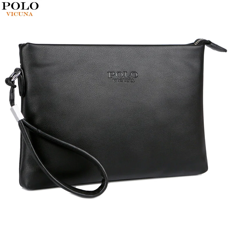 

VICUNA POLO New Arrival Black Men's Handbag Leather Men Wallets Purse Long Male Clutch Money Clig Multifunction Card Holder Bag