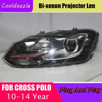 

Car Tuning Light For Cross Polo LED Head Light DRL with Bi Xenon Projector Lens 2011-2014 Year LED Head Lamp Daytime Running