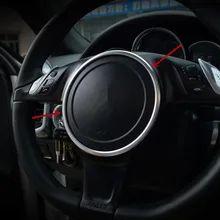 Interno del Volante Copertura Decorativo Trim Per Porsche Panamera Cayenne Macan 2010-16 Lega di Alluminio Paillettes