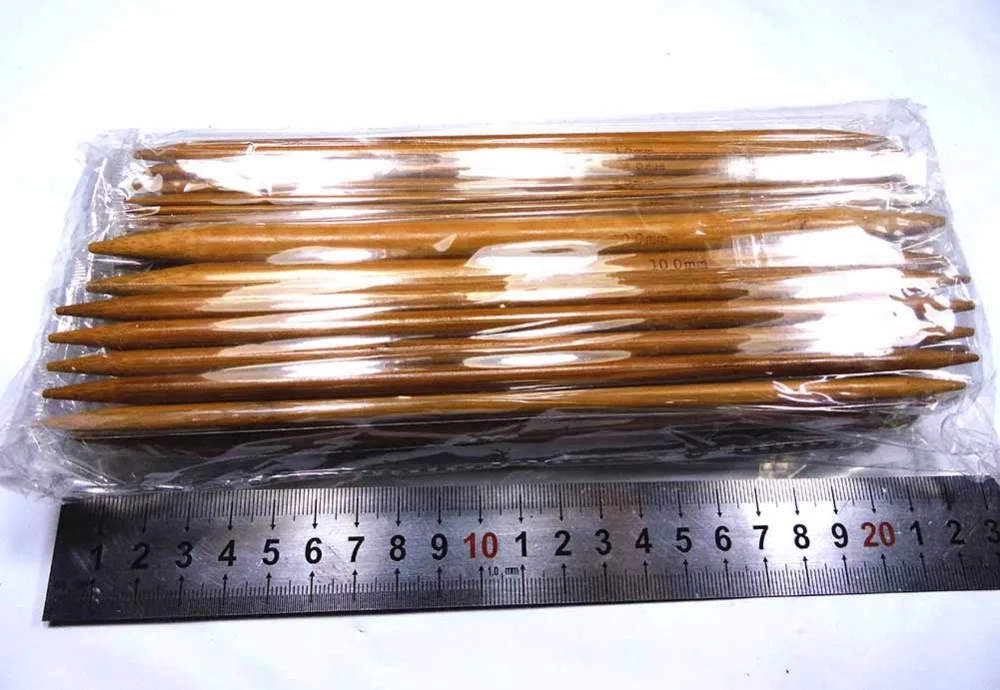 20cm 15 size/set 30set Straight Bamboo Needle Carbonized Double Pointed Knitting Needles Knit Tools NEEDLE-7377 |