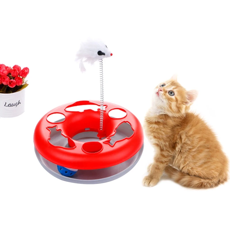 Забавные игрушки ума развлечений Disk несколько Цвет Весна мыши многофункциональный диск игровой деятельности кошка игрушки