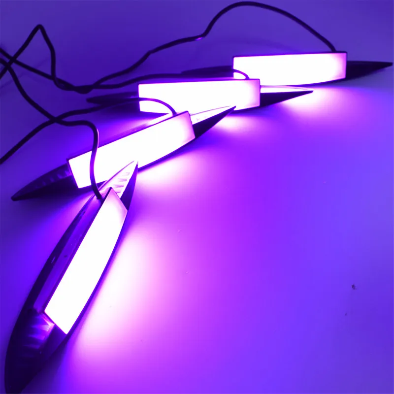 4PCS 8W Car Wheel Lights Tire Light Eyebrow Shape Decorative Lights Lamp Kit RGB Car Wheel Eyebrow Lamp With RF Remote.13