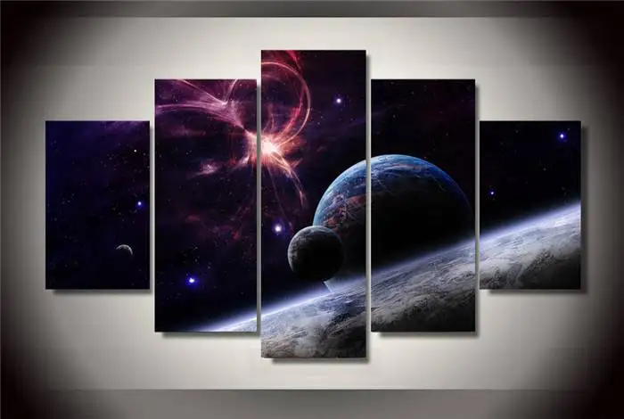 Hd Printed Planets Stars Galaxies Painting On Canvas Room Decoration Print Poster Picture Free Shipping/Ny-1766 size1 no | Дом и сад