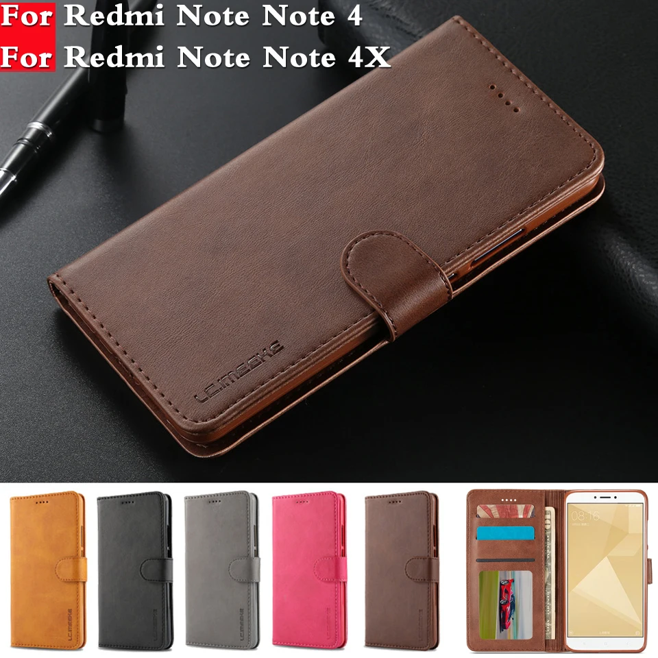 

Luxury Leather case For Xiaomi Redmi Note 4X Case Leather Wallet Phone Case Redmi Note 4 Case TPU Wallet Flip Leather Funda