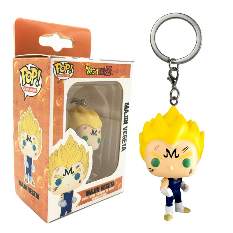 

FUNKO POP Pocket Pop Keychain Majin Vegeta Dragon Ball Animation Action Figure Model Toys Children Birthday Gift with Retail Box