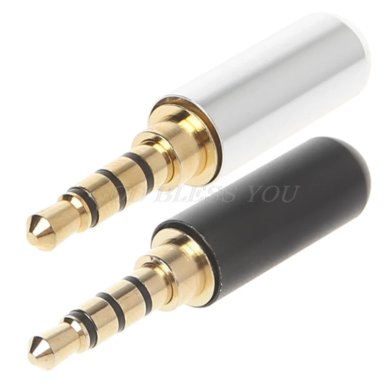 

3.5mm 4 Pole Earphones Soldering Jack Male Headphone Repair Jack Cable Plug Solder Adapters Metal Alloy Audio Soldering Spring