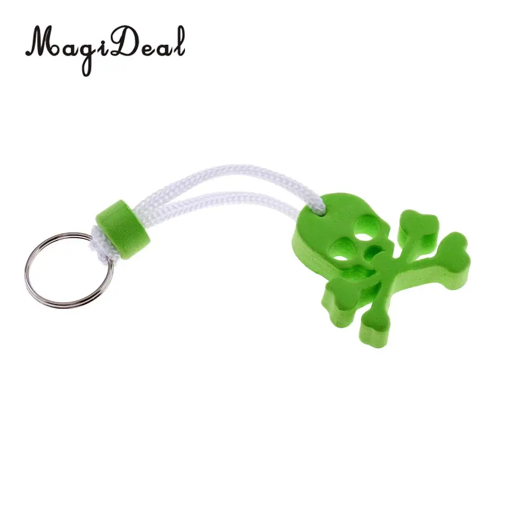 MagiDeal Portable Lightweight EVA Foam Floating Keyring Keychain Sailing Kayak Boat Water Buoy Float - Skull Skeleton Shape