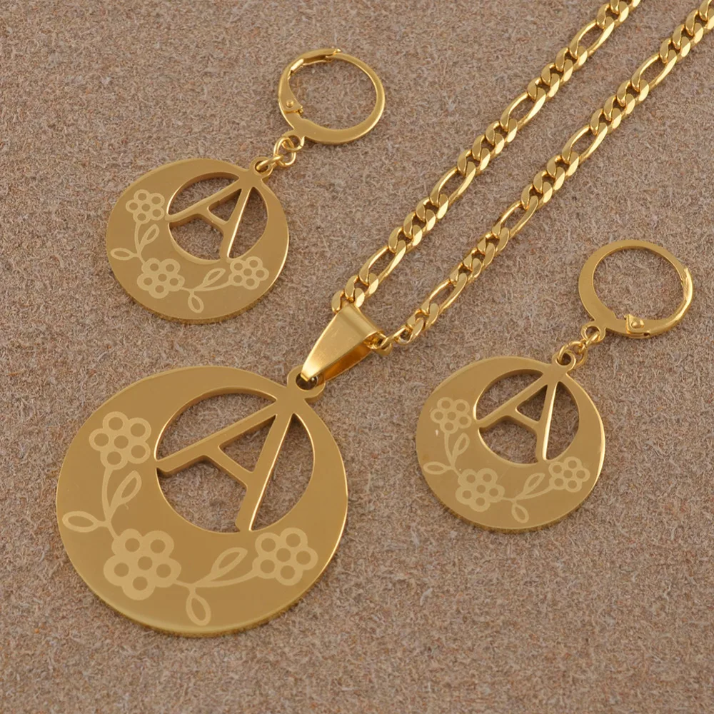 Initial Alphabet Big Pendant English Letter A Z Letters Flowers