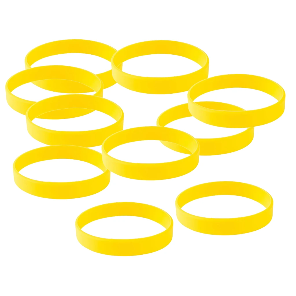 MagiDeal 10pcs/Pack Blank Silicone Rubber Elastic Wristbands Fashion Rubber Bracelet