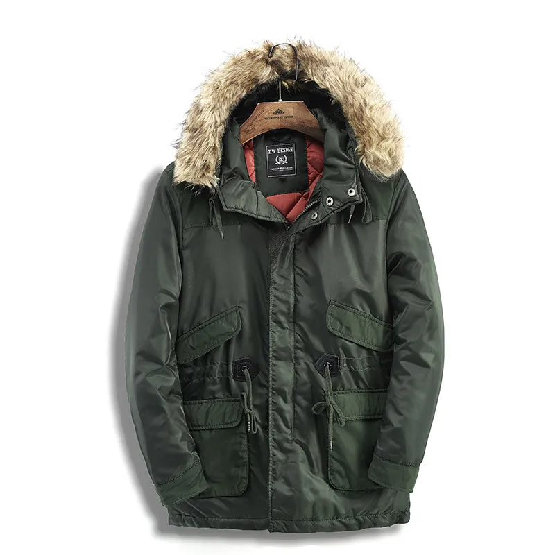 

Winter Jacket Men Thicken Long Parka Trench Coat Outerwear Casual Velvet Warm Coat Fur Hood Army Jacket Parkas Jaqueta Masculina