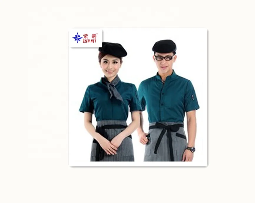 

Hot sale fashion custom staff uniform waiter uniform