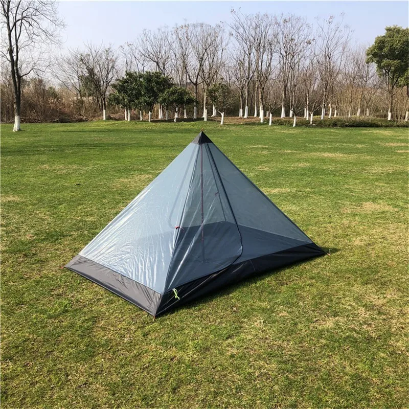 

Ultralight Rodless Pyramid Inner Mesh Tent Portable 2 Person Outdoor Summer Camping Beach Tent for Backpacking Cycling Travel