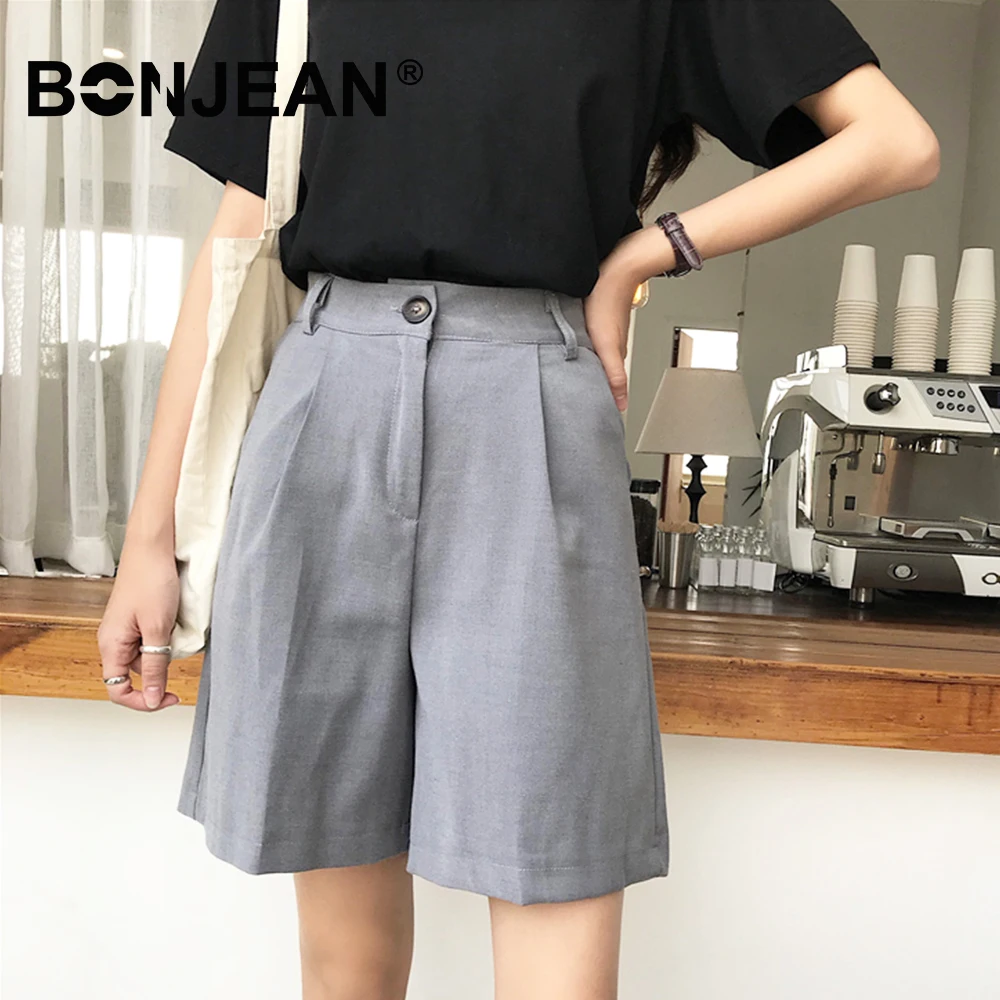 

Gray White Black Shorts Women Short Femme Casual Korean Ladies High Waist Shorts Summer 2019 Pantalones Cortos Mujer Z092